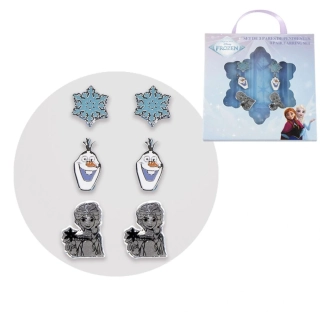 Frozen Ledové království – Sada dětských náušnic 3 páry | Elsa, Olaf a sněhová vločka
