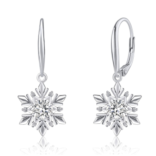 Stříbrné náušnice sněhová vločka se Swarovski® Zirconia JJJE0811sw