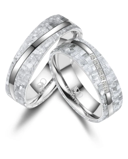 Snubní prsteny se šedým karbonem